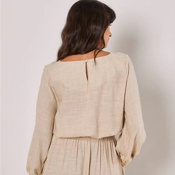 APRICOT Linen Blend Bubble Hem Crop Top - Picture 2 of 6